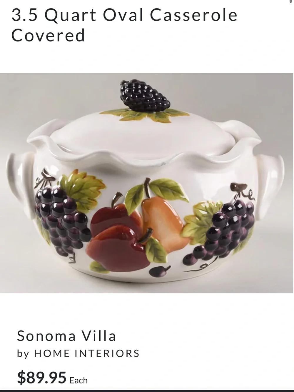 Sonoma Villa by Home Interiors 3.5qt Casserole Dish